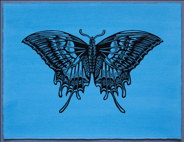 Butterfly XR Lino Print Art PrintMaking Extinction Rebellion Miles Glyn Artist Activist