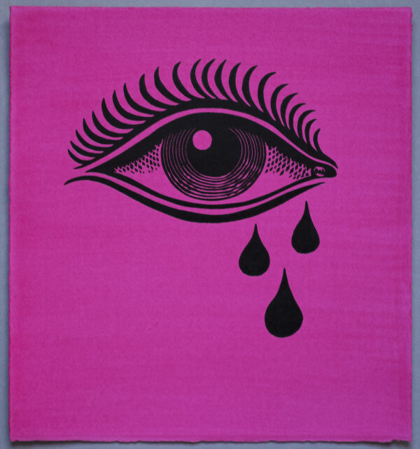 Eye Crying XR Lino Print Art PrintMaking Extinction Rebellion Miles Glyn Artist Activist