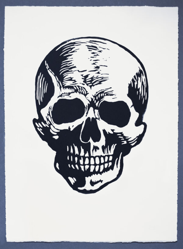 Skull Just Stop Oil XR Lino Print Art PrintMaking Extinction Rebellion Miles Glyn Artist Activist