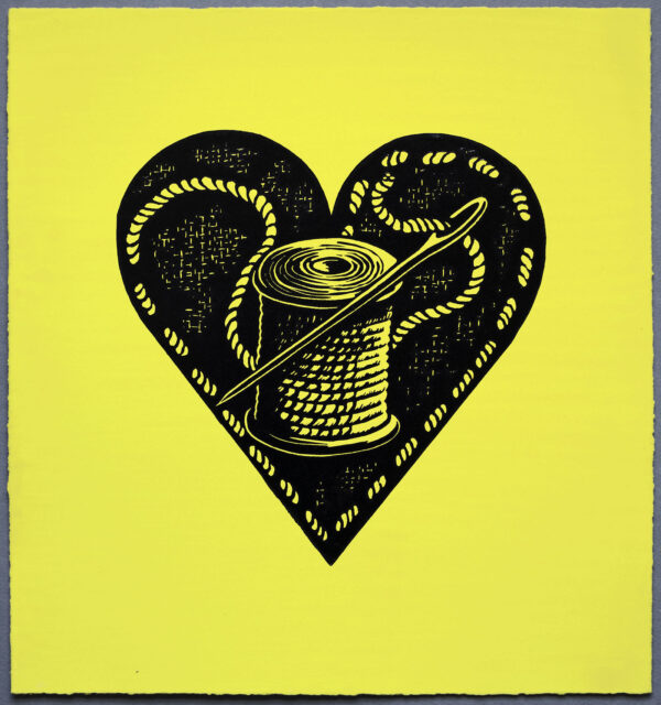 Heart Repair XR Lino Print Art PrintMaking Extinction Rebellion Miles Glyn Artist Activist