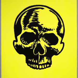 Skull XR Lino Print Art PrintMaking Extinction Rebellion Miles Glyn Artist Activist