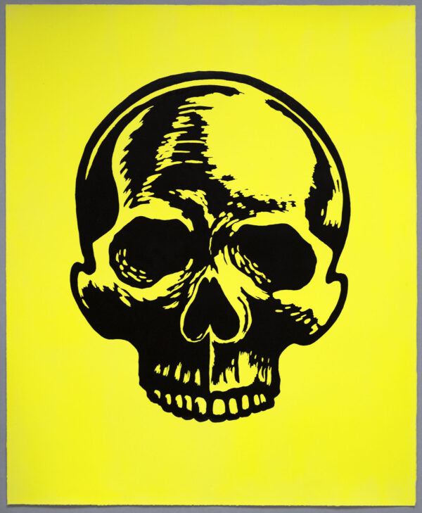 Skull XR Lino Print Art PrintMaking Extinction Rebellion Miles Glyn Artist Activist