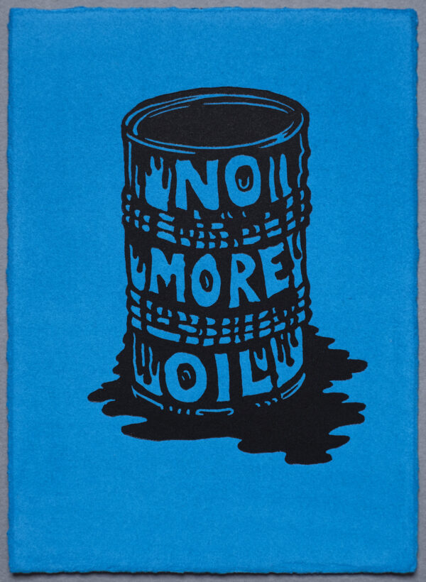 No More Oil Just Stop Oil XR Lino Print Art PrintMaking Extinction Rebellion Miles Glyn Artist Activist