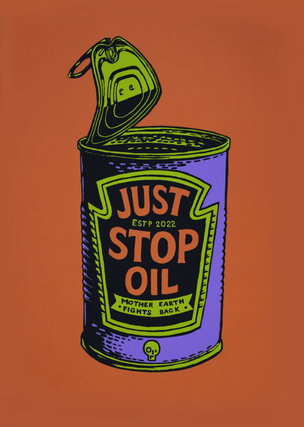 JUST STOP OIL soup throwers Oilers heinz tomato soup Skull Paris68Redux XR Lino Print Lino Cut Wood Cut Art PrintMaking Extinction Rebellion Miles Glyn Artist Activist Nonviolence Direct Action Drawing Illustration