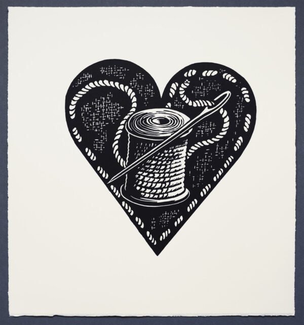 Repair Heart XR Lino Print Art PrintMaking Extinction Rebellion Miles Glyn Artist Activist