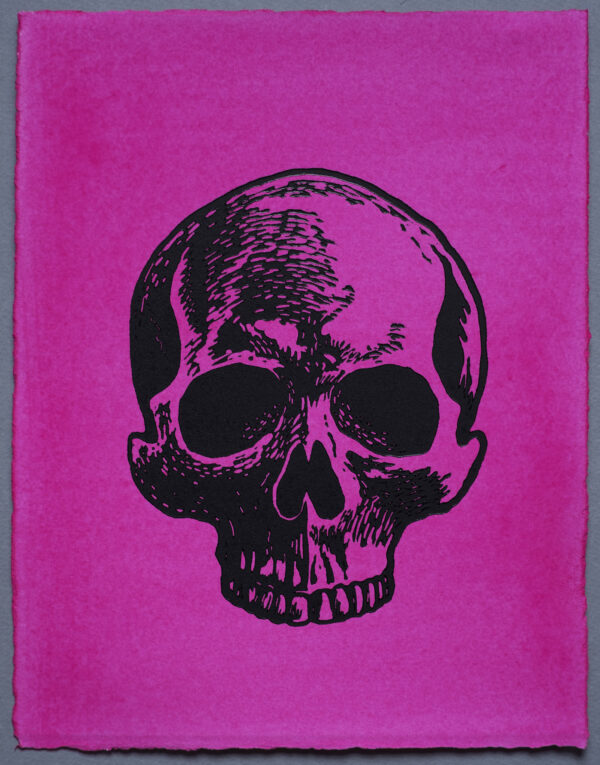 Skull Human Skull Momento Mori XR Lino Print Lino Cut Wood Cut Art PrintMaking Extinction Rebellion Miles Glyn Artist Activist Nonviolence Direct Action Drawing Illustration